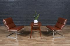 Poul Norreklit Poul Norreklit Cognac Leather Steel Cantilever Lounge Chairs - 4179617