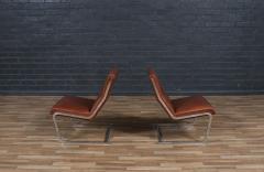 Poul Norreklit Poul Norreklit Cognac Leather Steel Cantilever Lounge Chairs - 4179621