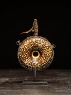 Powder flask in wood inlaid with bone German Nuremberg - 4511956