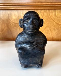 Pre Columbian Black Figural Stirrup Vessel Moche Culture - 3086853