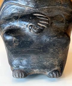 Pre Columbian Black Figural Stirrup Vessel Moche Culture - 3086861