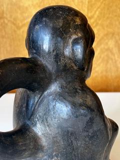 Pre Columbian Black Figural Stirrup Vessel Moche Culture - 3086863