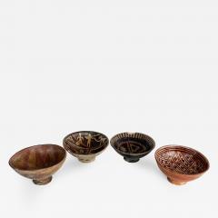 Pre Columbian Nari o Decorated Footed Pottery Bowl Collection Set of Four - 4679954