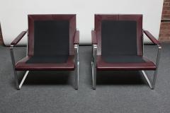 Preben Fabricius Pair of Preben Fabricius for Walter Knoll Cordovan Leather Lounge Chairs - 2161195