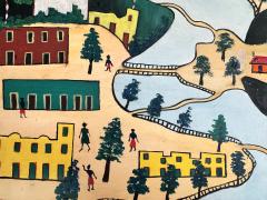 Prefete Duffaut Haitian Surrealism Jacmel Harbor Early Work Oil on Masonsite - 4620330