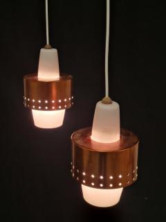 Presenta Oy Ceiling Pendant Model K2 117 2 Copper Teak Glass Idman 1960s - 4216779