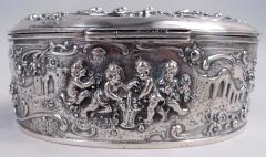 Pretty Antique German Rococo Silver Trinket Box - 4337122