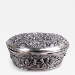Pretty Antique German Rococo Silver Trinket Box - 4337313