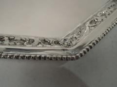 Pretty Classical Silver Octagonal Tray with Beading Scrollwork - 3762151