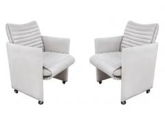 Preview Pair of Preview Mid Century Post Modern Beige Suede Armchairs or Dining Chairs - 3433421