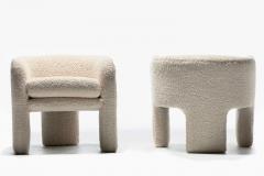 Preview Pair of Preview Tri Leg Post Modern Armchairs Newly Upholstered in Ivory Boucl  - 2630030
