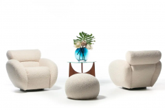 Preview Preview Post Modern Swivel Lounge Chairs in Super Soft Ivory White Boucl C 1990 - 2647268