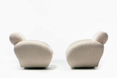 Preview Preview Post Modern Swivel Lounge Chairs in Super Soft Ivory White Boucl C 1990 - 2647270