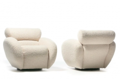 Preview Preview Post Modern Swivel Lounge Chairs in Super Soft Ivory White Boucl C 1990 - 2647272