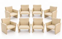 Preview Set 8 Preview Leather Dining Arm Lounge Chairs 1980 - 4810526