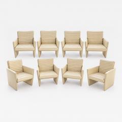 Preview Set 8 Preview Leather Dining Arm Lounge Chairs 1980 - 4810992