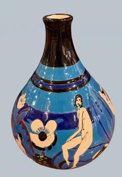 Primavera Atelier du Printemps Art Deco Baigneuses Ceramic Vase by Atelier Primavera and Longwy France - 4814822