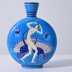 Primavera Atelier du Printemps Art Deco Period Longwy Enamel Moon Flask Shaped Vase by Atelier Primavera - 4006271