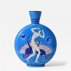 Primavera Atelier du Printemps Art Deco Period Longwy Enamel Moon Flask Shaped Vase by Atelier Primavera - 4010391