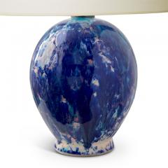 Primavera Atelier du Printemps Art Deco table glazed in vivid blues by Primavera - 993788