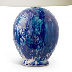 Primavera Atelier du Printemps Art Deco table glazed in vivid blues by Primavera - 993789