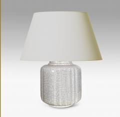 Primavera Atelier du Printemps French Art Deco Table Lamp with White Craquel Glaze - 2224644