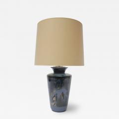 Primavera Atelier du Printemps French Deco Ceramic Blue Glaze Deer in Landscape Lamp by Atelier Primavera - 2980269