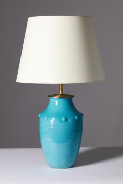 Primavera Atelier du Printemps Turquiose Glazed Ceramic Table Lamp by Primavera for Le Printeps France - 3313937