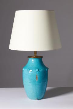 Primavera Atelier du Printemps Turquiose Glazed Ceramic Table Lamp by Primavera for Le Printeps France - 3313938