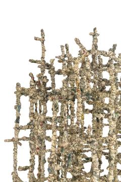 Primitive Cathedral lll Newsprint Wrapped Wire Sculpture by Matteo Naggi - 1295318