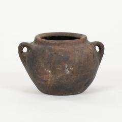 Primitive Hand Thrown Handled Pottery Jar - 4450891
