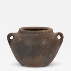 Primitive Hand Thrown Handled Pottery Jar - 4454736