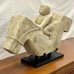 Primitive Mid Century Modern Indonesian Stone Sculpture Statue on Stand 20th C - 2882989