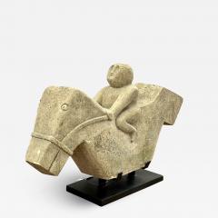 Primitive Mid Century Modern Indonesian Stone Sculpture Statue on Stand 20th C - 2885754