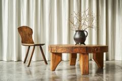 Primitive Wabi Sabi Carved Tripod Side Chair - 4468514