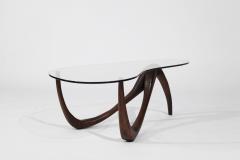 Private Studio Sculpted Abstract Coffee Table in Mahogany C 1980s - 3474307