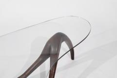 Private Studio Sculpted Abstract Coffee Table in Mahogany C 1980s - 3474315