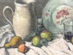 Prosper Rotge Still Life with Pitcher Plate and Fruit  - 4787980