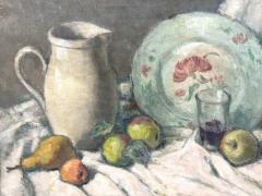Prosper Rotge Still Life with Pitcher Plate and Fruit  - 4787981