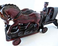Prototype Late 19th Century Hand Carved Toy Horse Drawn Hansom Cab American - 2731380
