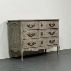 Provincial Gustavian Style Swedish Paint Decorated Distressed Commode Chest - 2884099