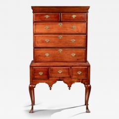 QUEEN ANNE FLAT TOP HIGHBOY WITH SPANISH FEET - 3053078