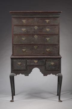 QUEEN ANNE PAINTED FLAT TOP HIGHBOY - 4159798