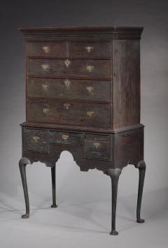QUEEN ANNE PAINTED FLAT TOP HIGHBOY - 4159799
