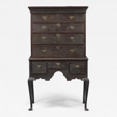 QUEEN ANNE PAINTED FLAT TOP HIGHBOY - 4160356