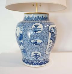 Qing Dynasty Blue and White Jar Vase Table Lamp - 1223379