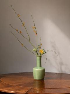 Qing Dynasty Longquan Style Celadon Glazed Vase Qing Dynasty China 19th c  - 4714460