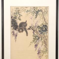 Qing Dynasty Painting of Wisteria and Monkeys China circa 1900 - 2979086