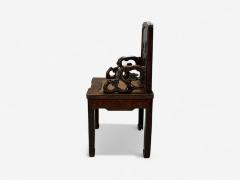 Qing Dynasty Style Hardwood Cane Marble Chinese Armchairs China 19th c  - 4308134