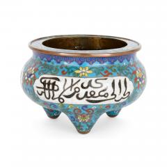 Qing dynasty cloisonn enamel Chinese vase with Arabic inscriptions - 3821956